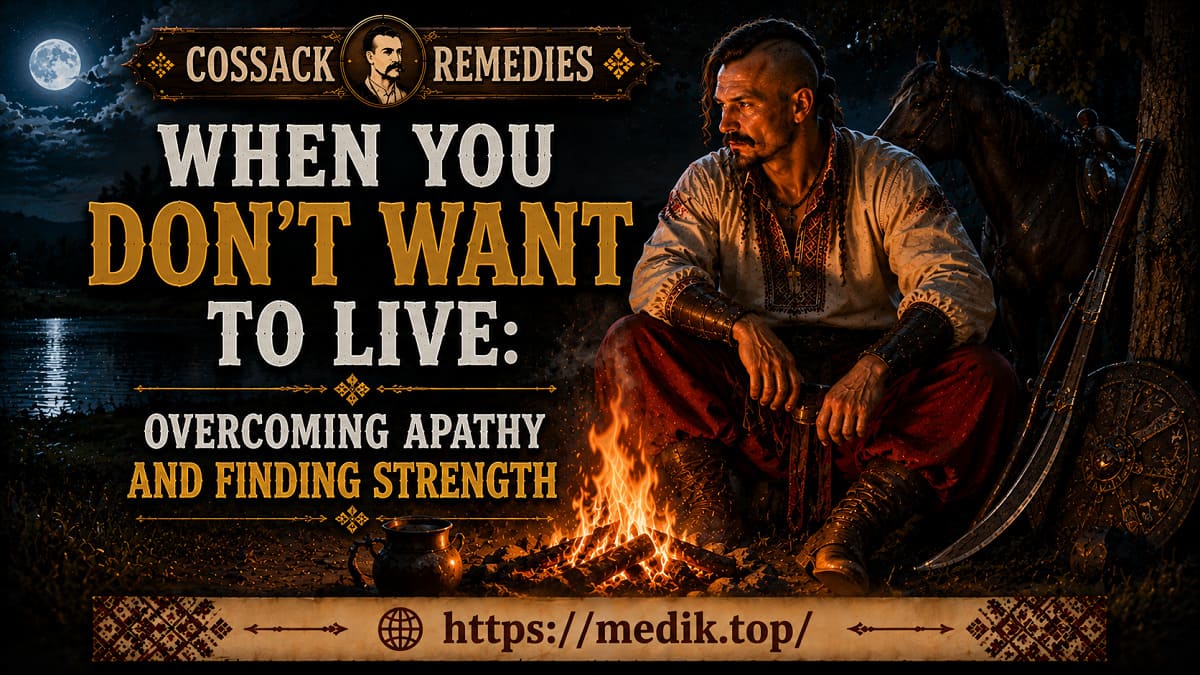 A Cossack Kharakternyk in deep thought by a campfire under the night sky, symbolizing resilience of spirit.
