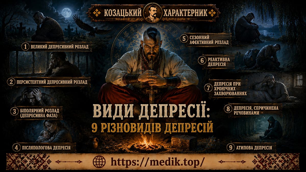 Концептуальне або історичне зображення козацького характерника, що ілюструє внутрішню боротьбу людини з різними проявами депресії.
